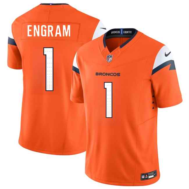 Men's Denver Broncos #1 Evan Engram Orange 2024 F.U.S.E. Vapor Limited Stitched Football Jersey